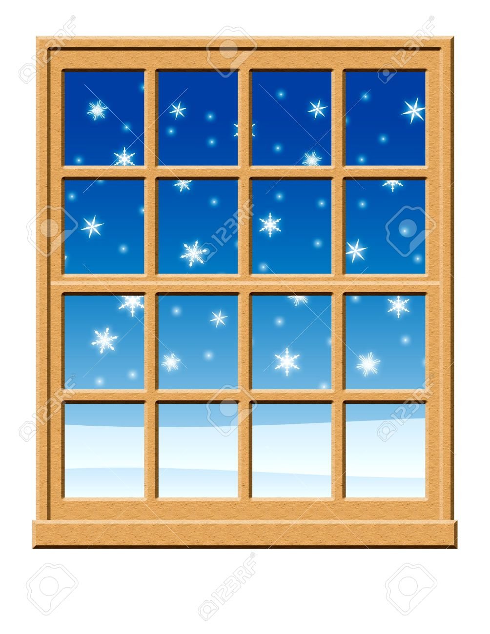 Мультяшные зимние окна