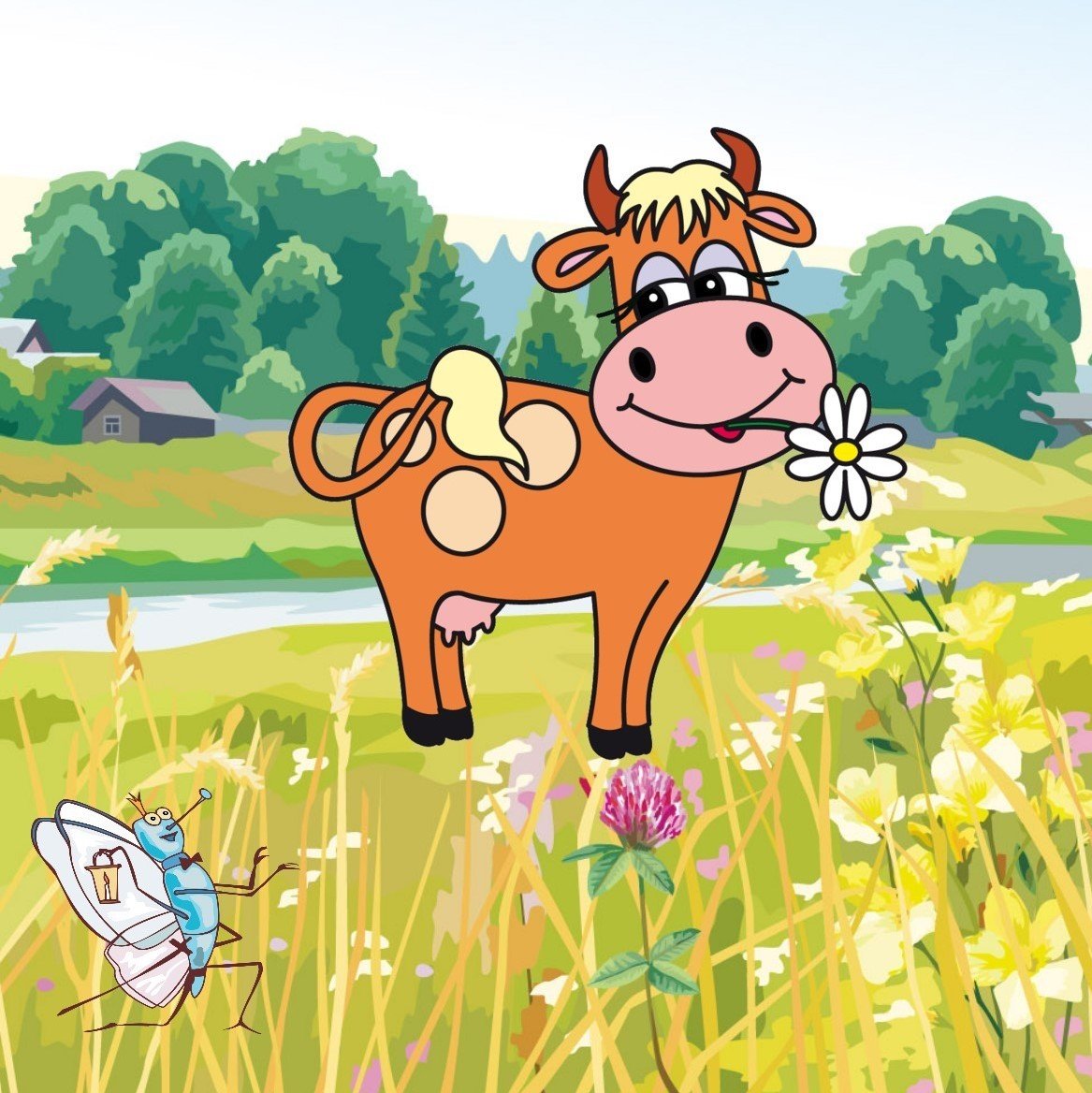 Корова рисунок