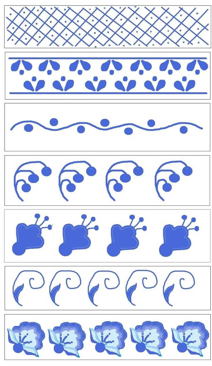 Элементы росписи Гжель капельки
