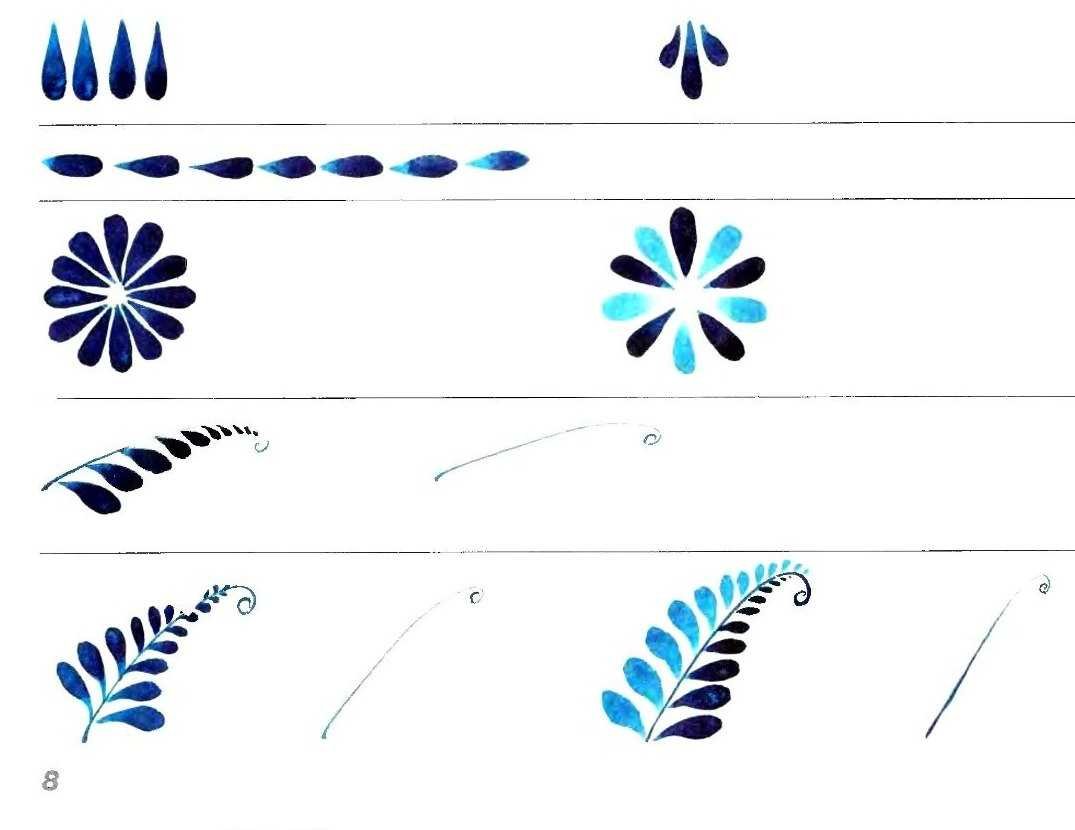 Гжельская роспись на бумаге