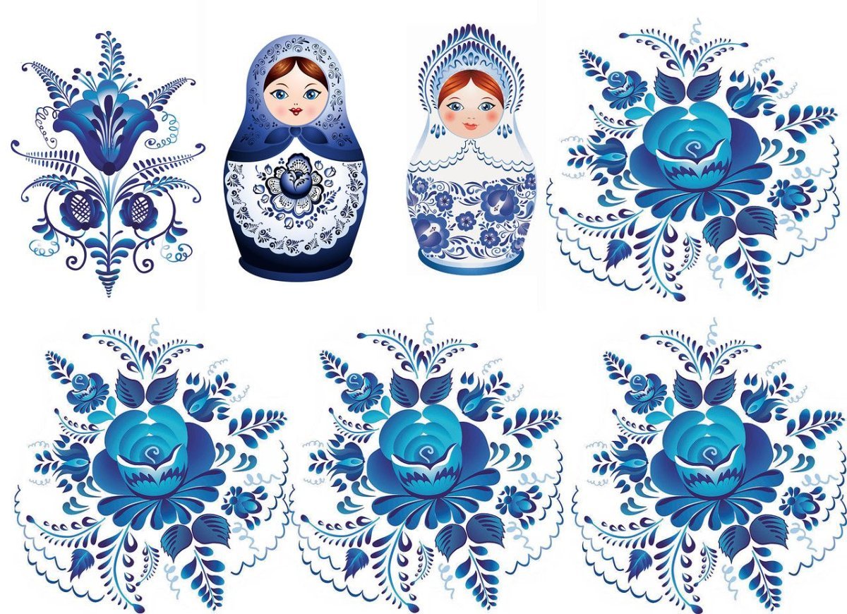 Рисунок в стиле Гжель