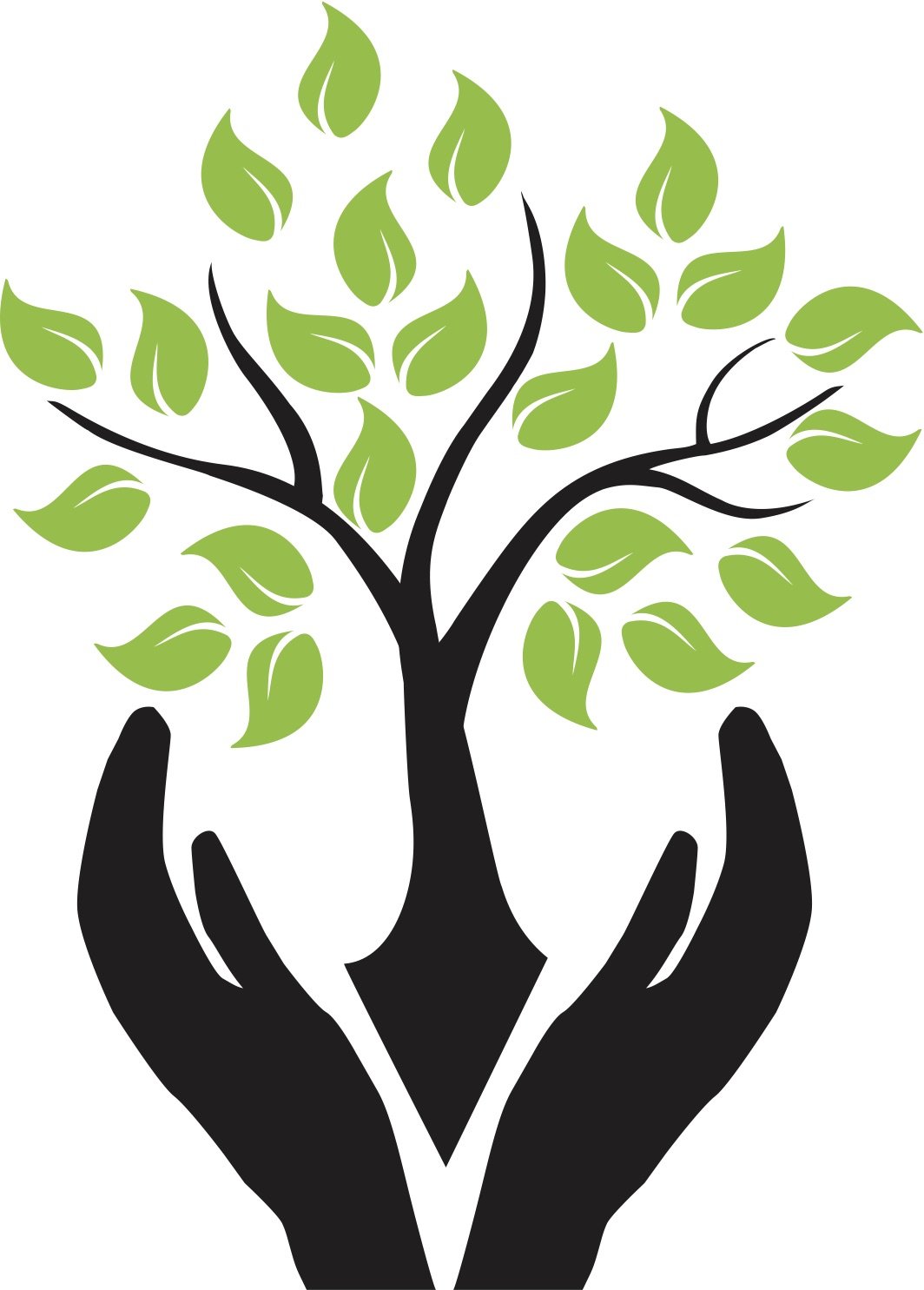 Дерево из ладоней для логотипа