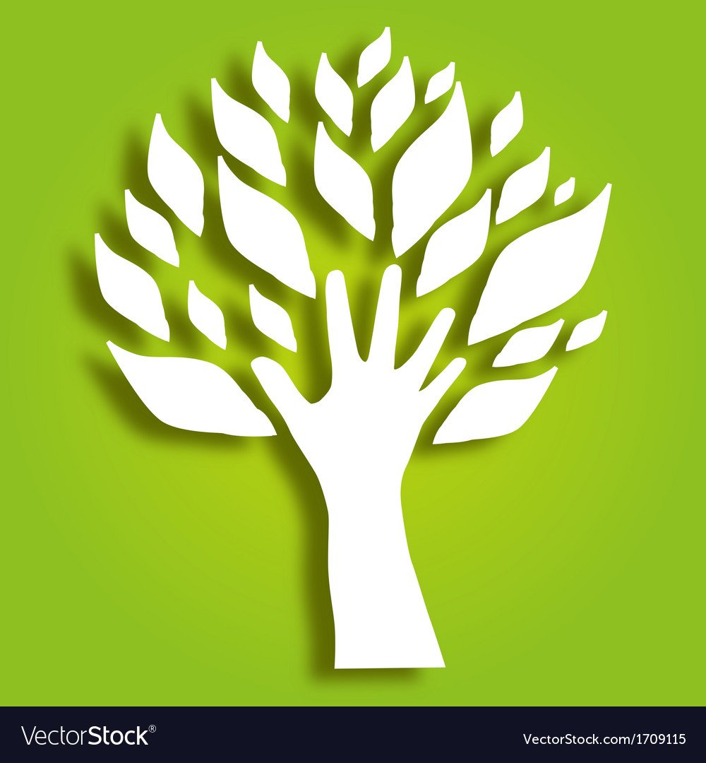 Логотип руки дерево