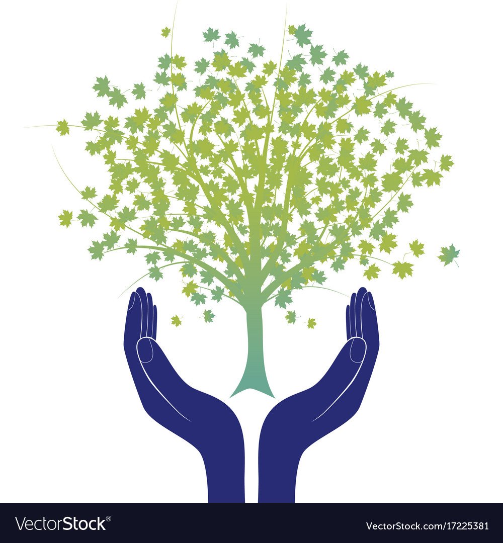 Логотип руки дерево