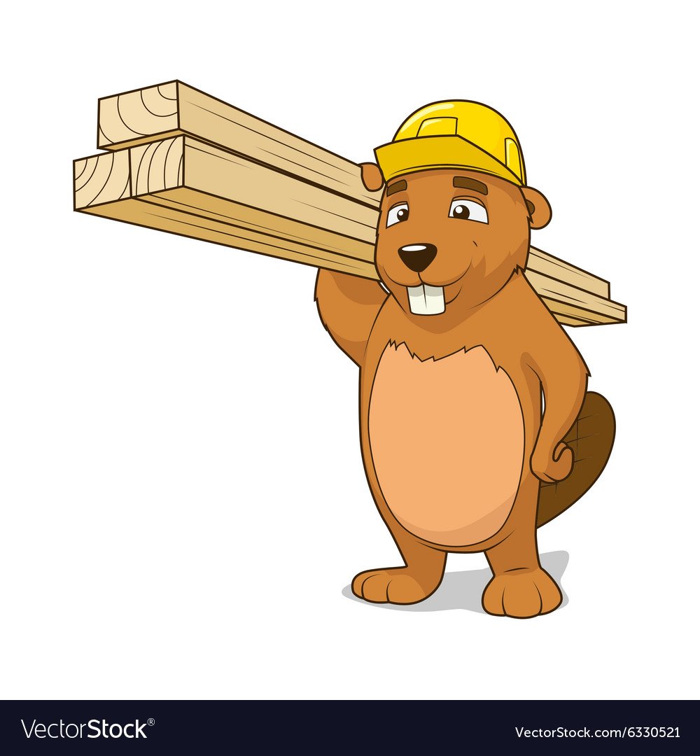Бобер Строитель вектор