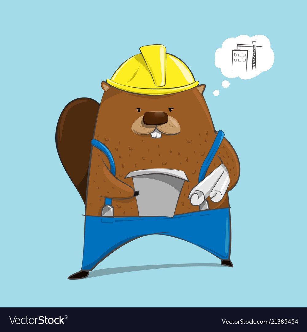 Бобер в строительной каске