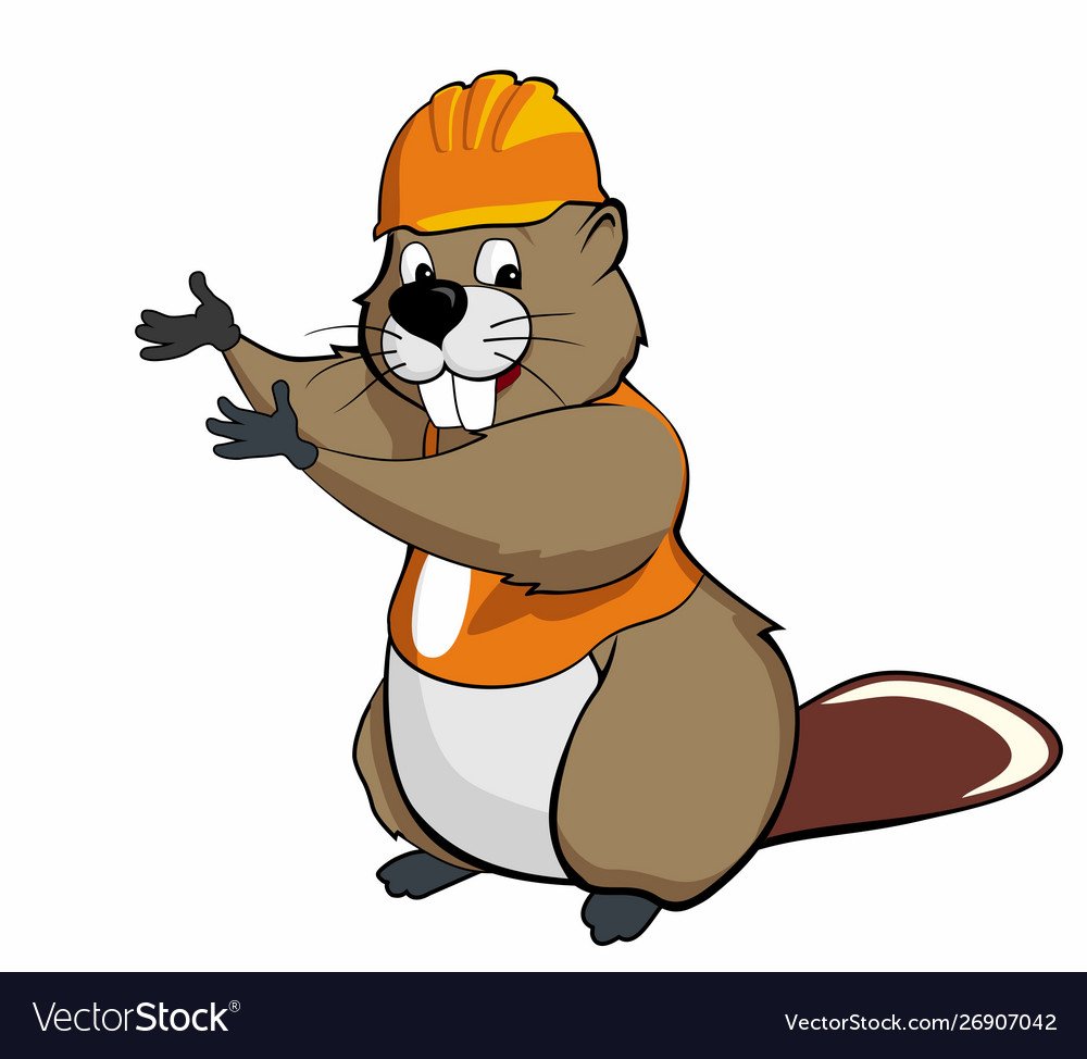 Бобер в каске вектор