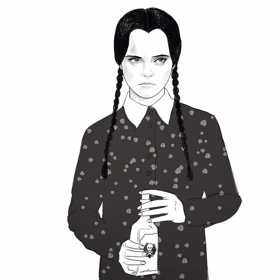 Раскраски Уэнздей Аддамс