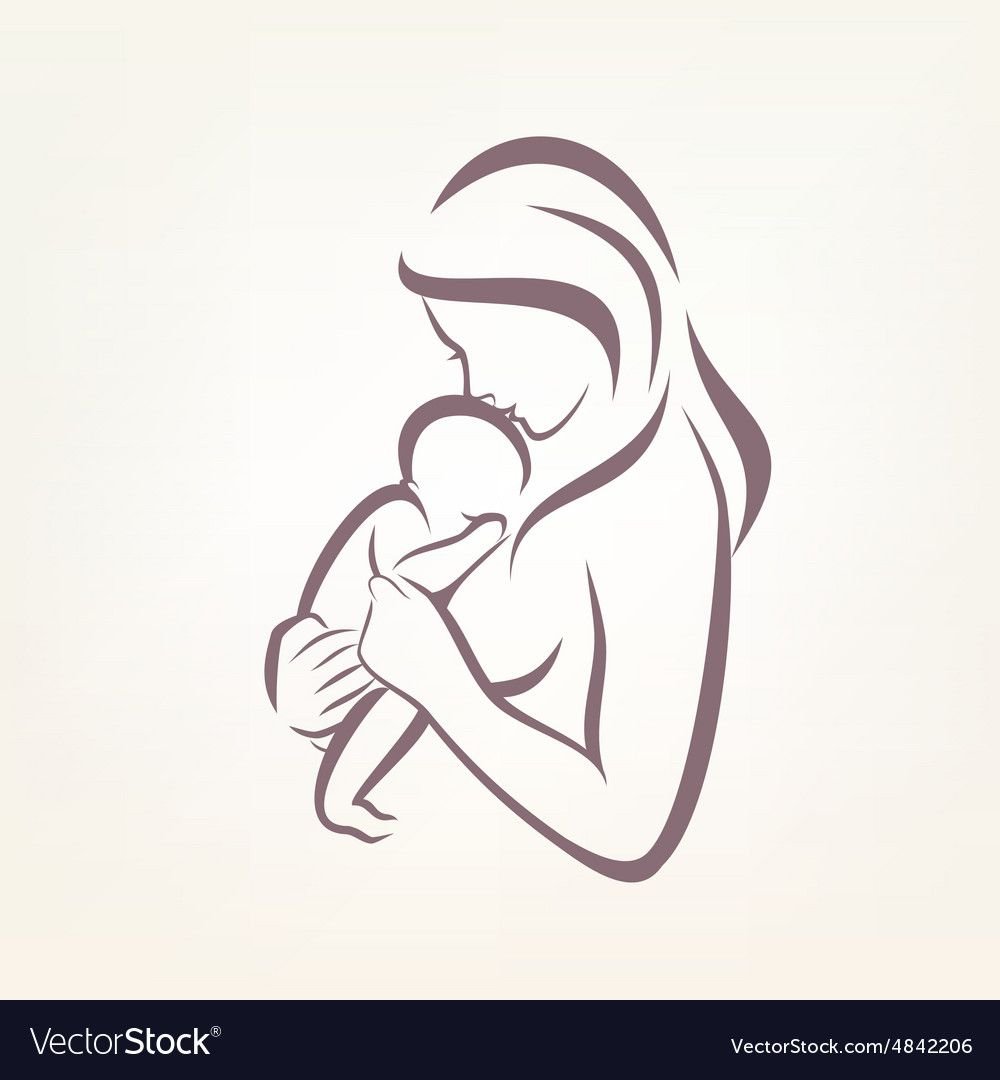 Силуэт матери с ребенком на руках