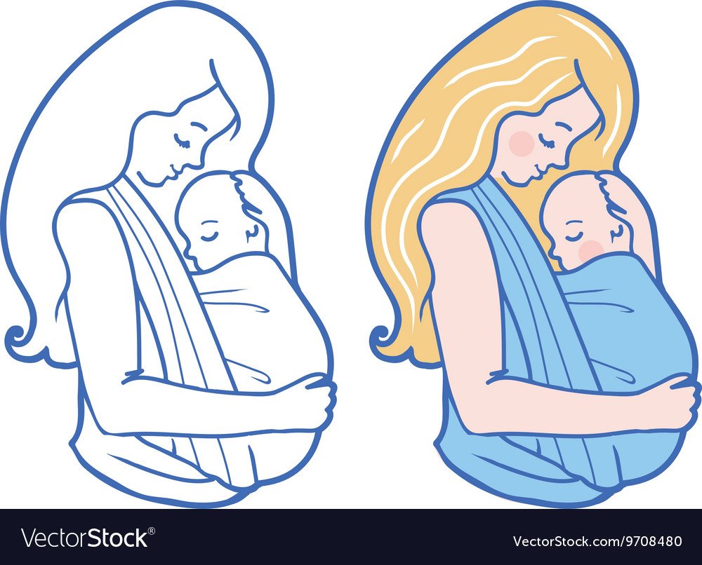 Мама с младенцем на руках рисунок
