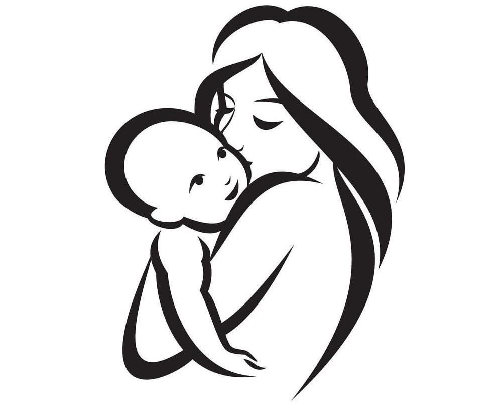 Силуэт мамы с ребенком на руках