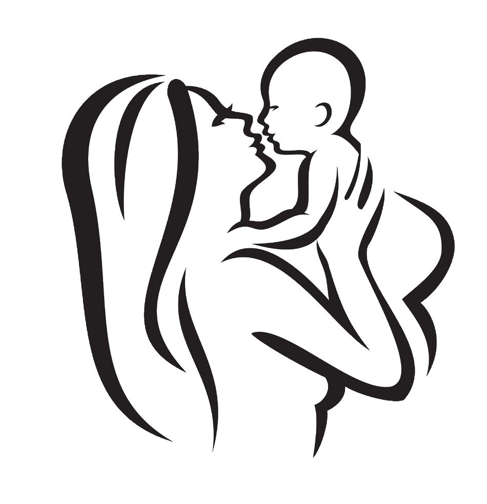 Трафарет матери и ребенка