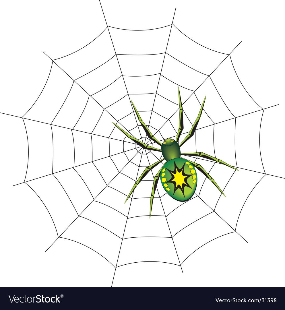Мультяшный паучок на паутине