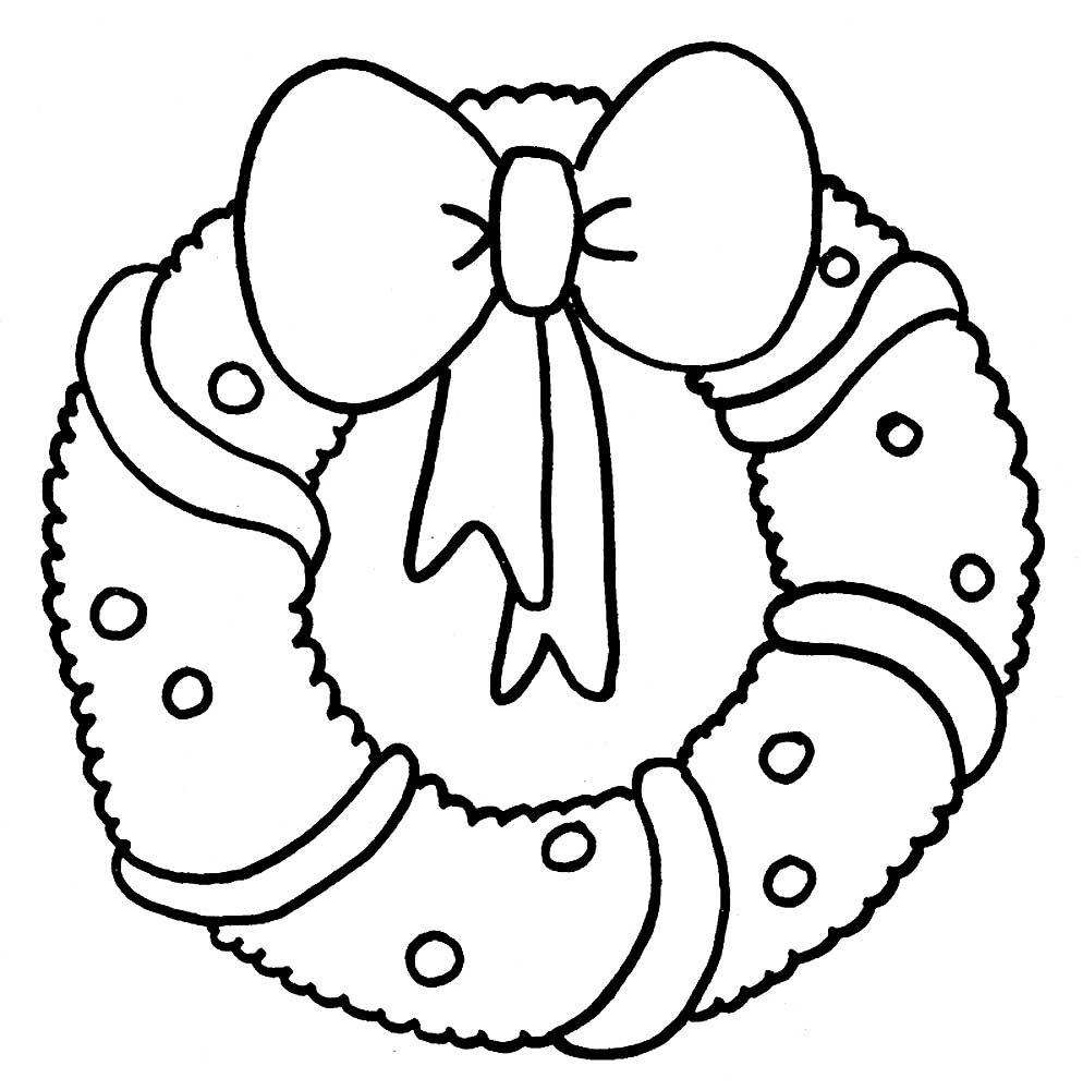 Рождественский венок раскраска