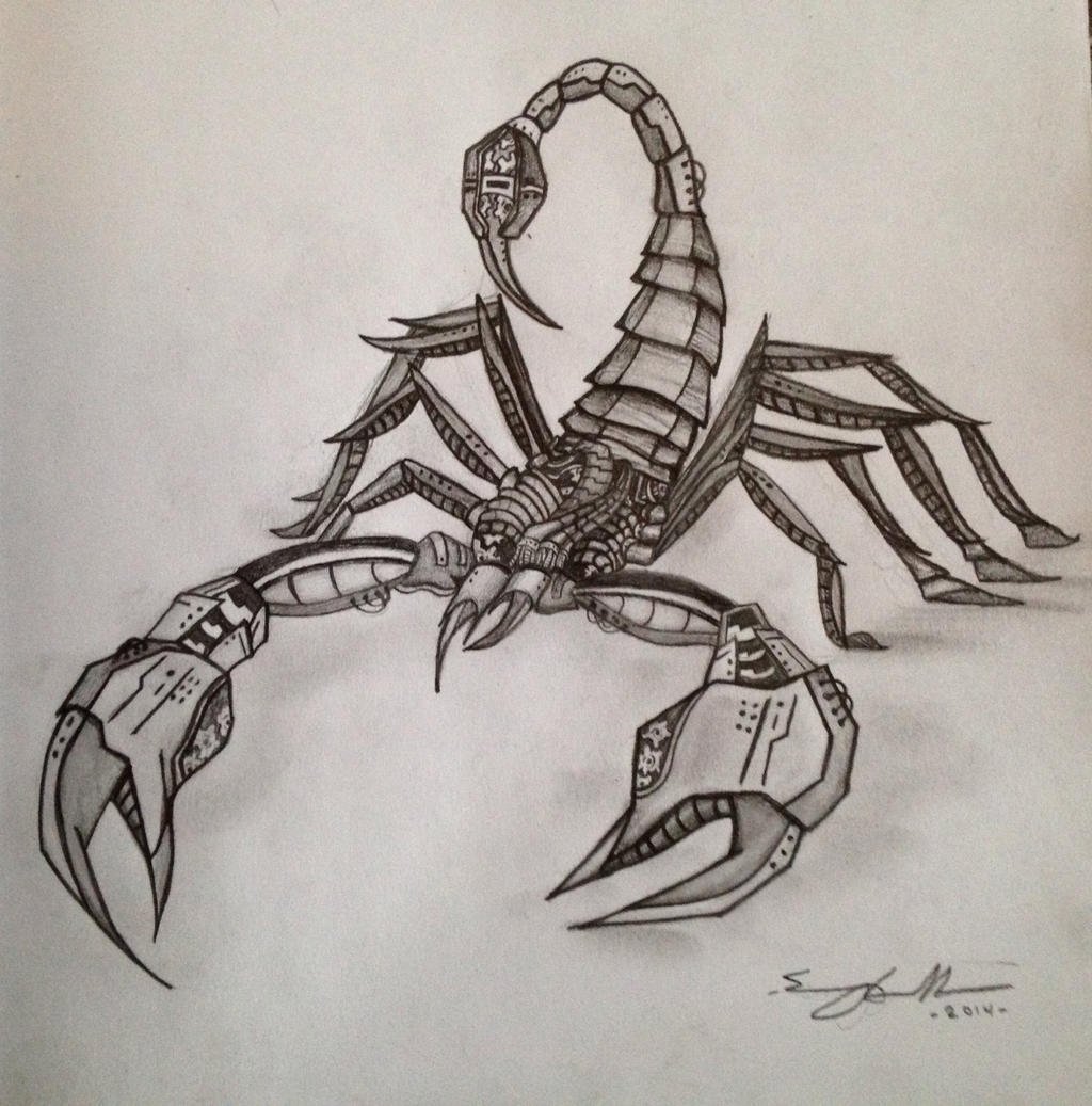 Скорпион карандашом