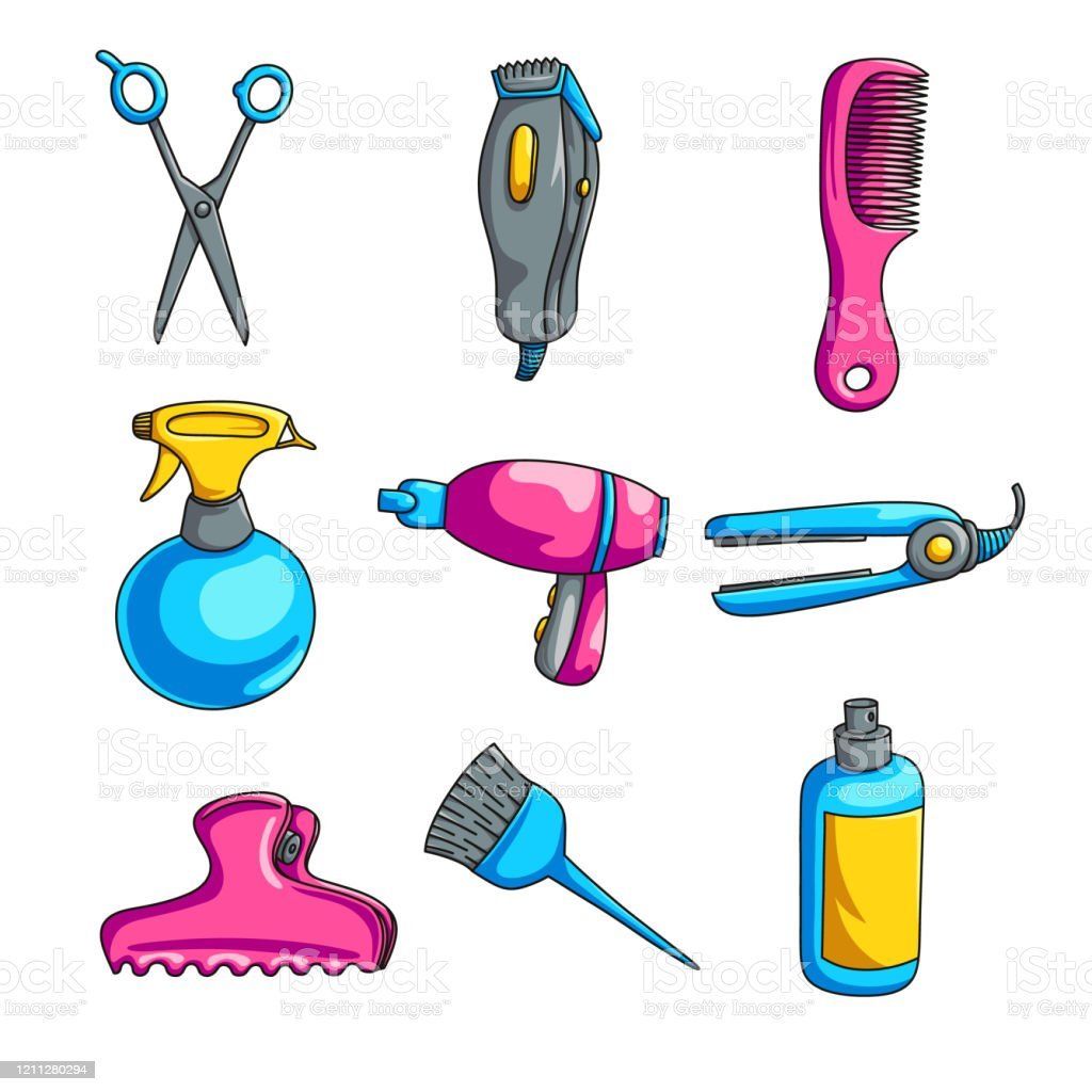 Мультяшные инструменты парикмахера