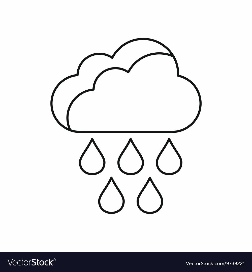 Облако дождик контур