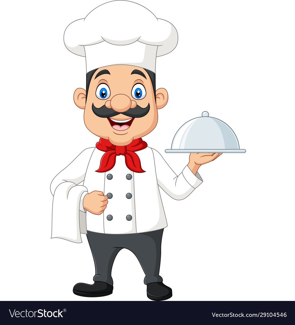 Повар с пловом вектор