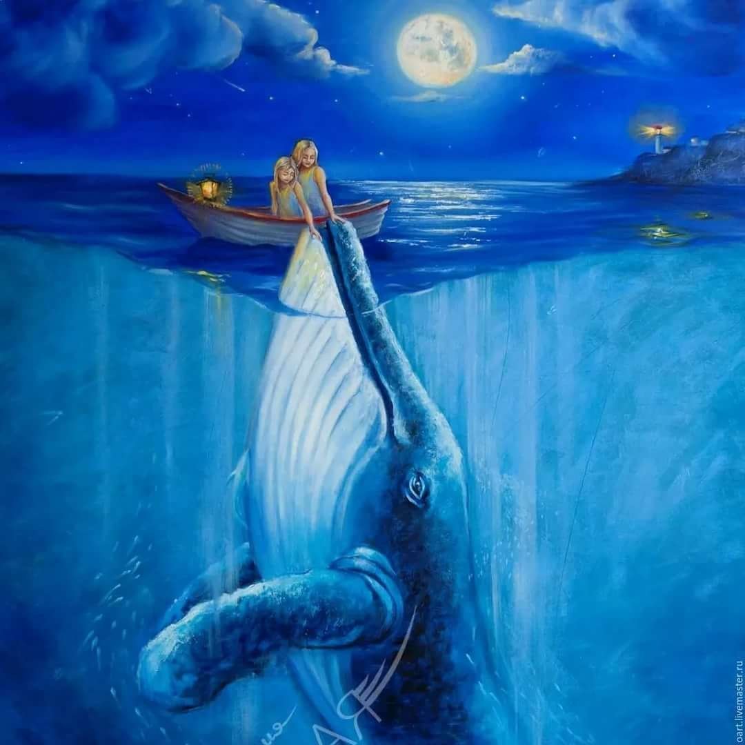 Летающий кит в небе