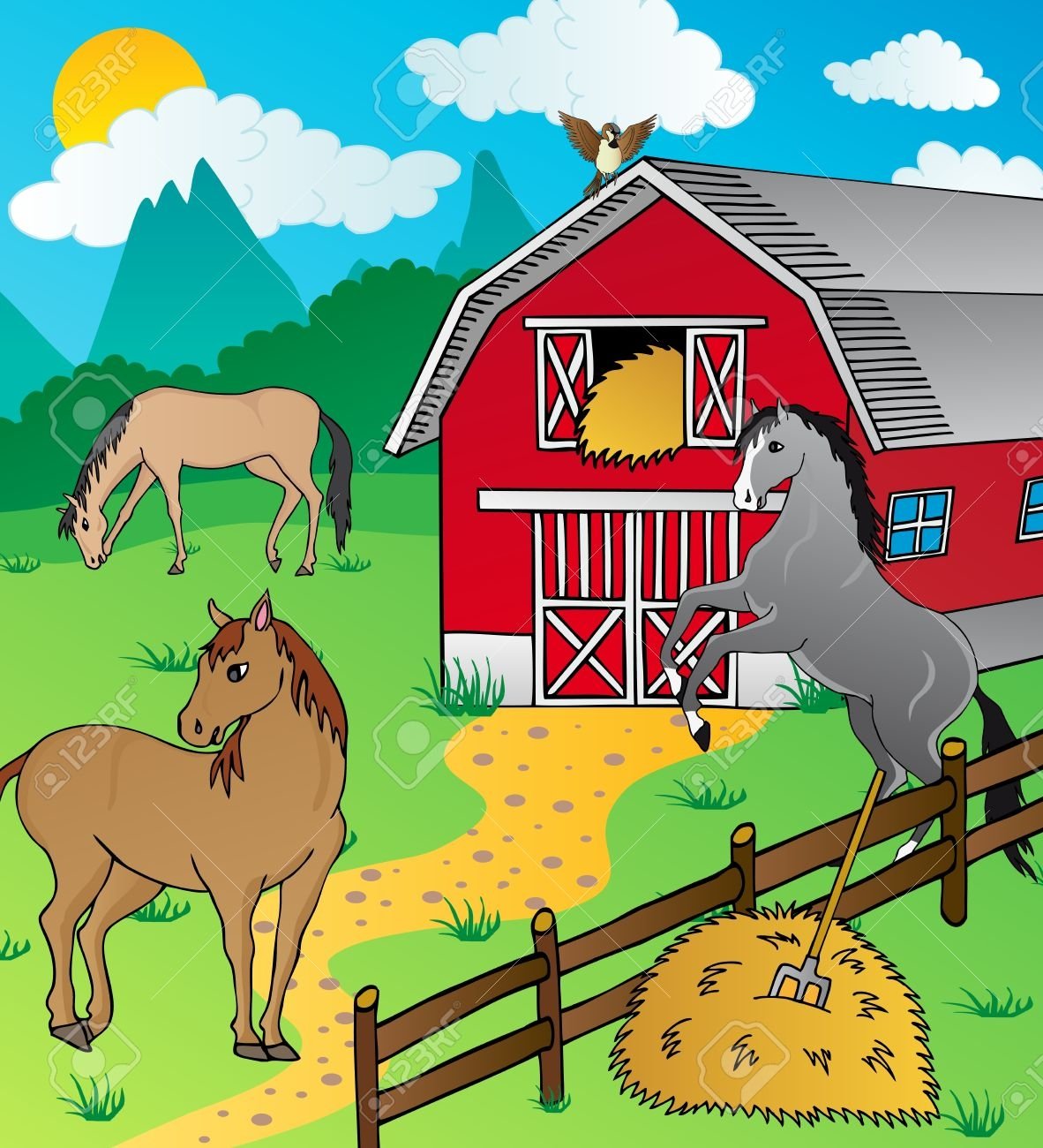 Горящий дом мультяшный