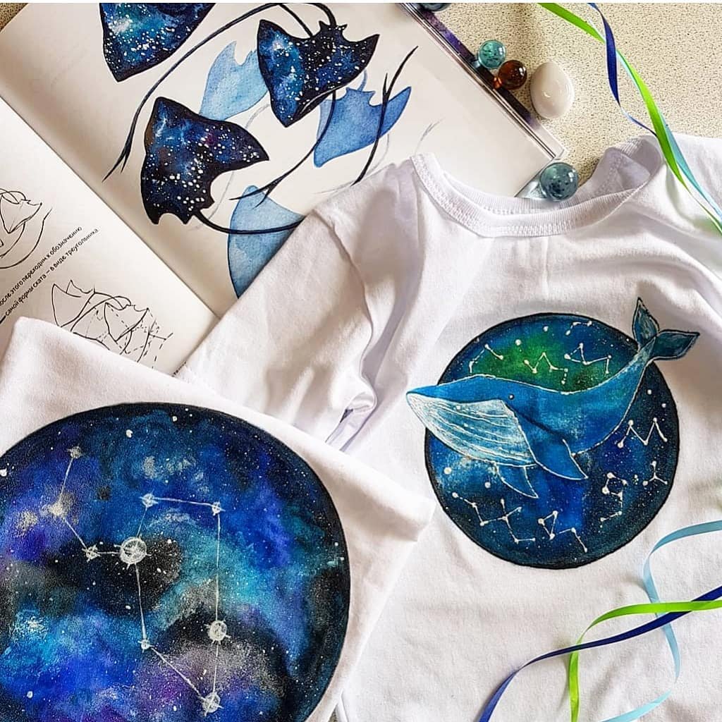 Роспись одежды в акварельной технике