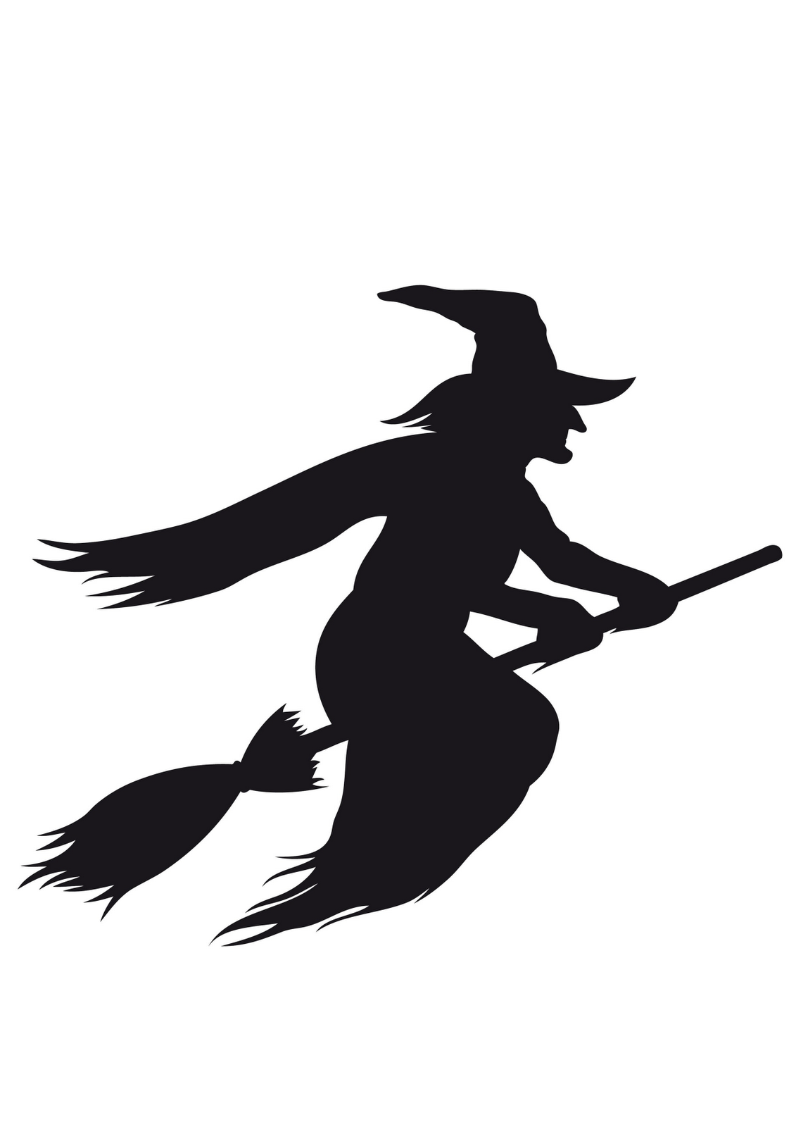 Силуэт ведьмы на Хэллоуин
