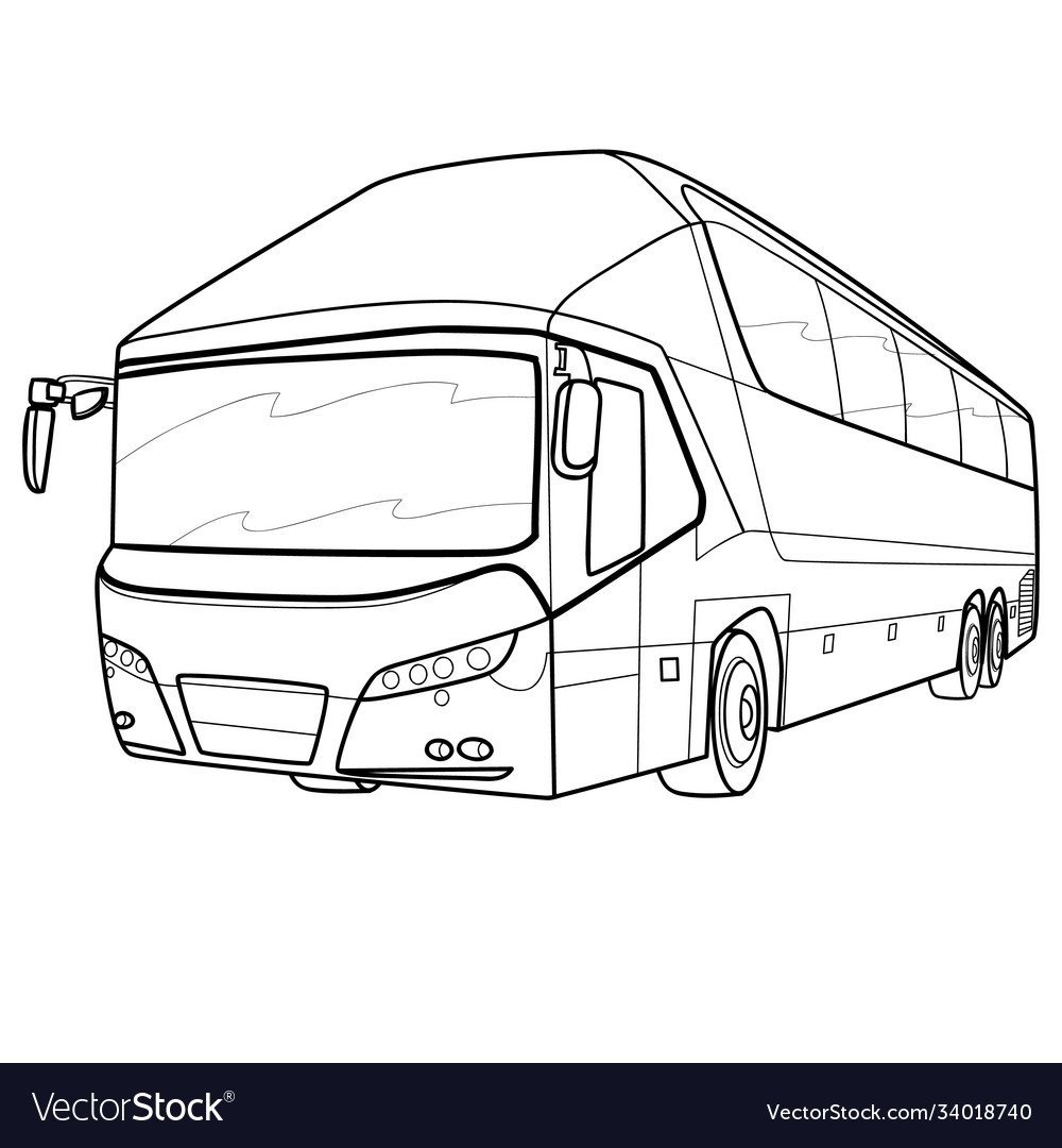 Туристический автобус раскраска