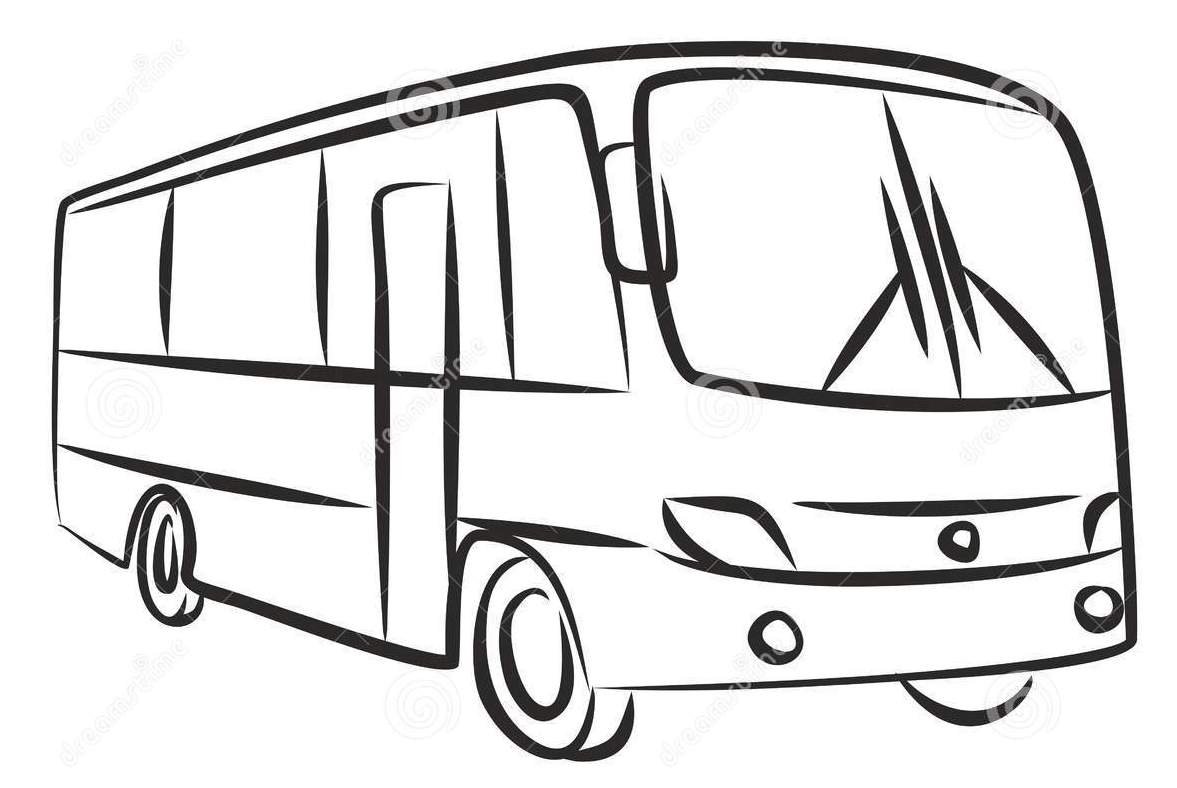 Автобус карандашом для детей