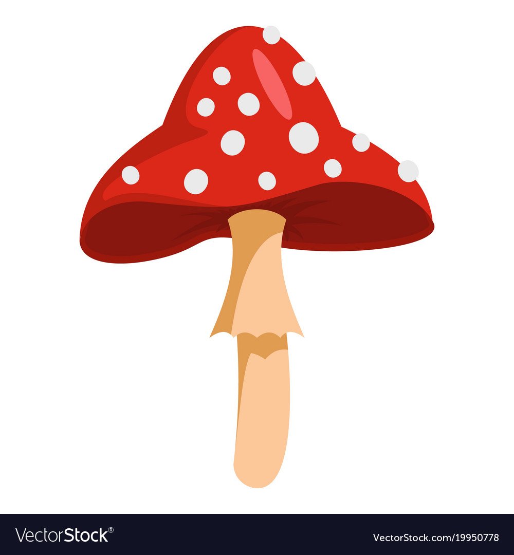 Мухомор в мультяшном стиле