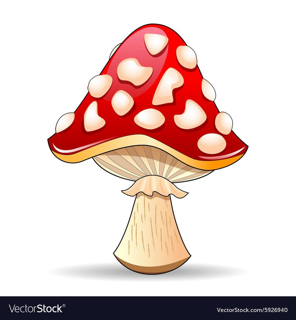 Мухомор для детей на прозрачном фоне