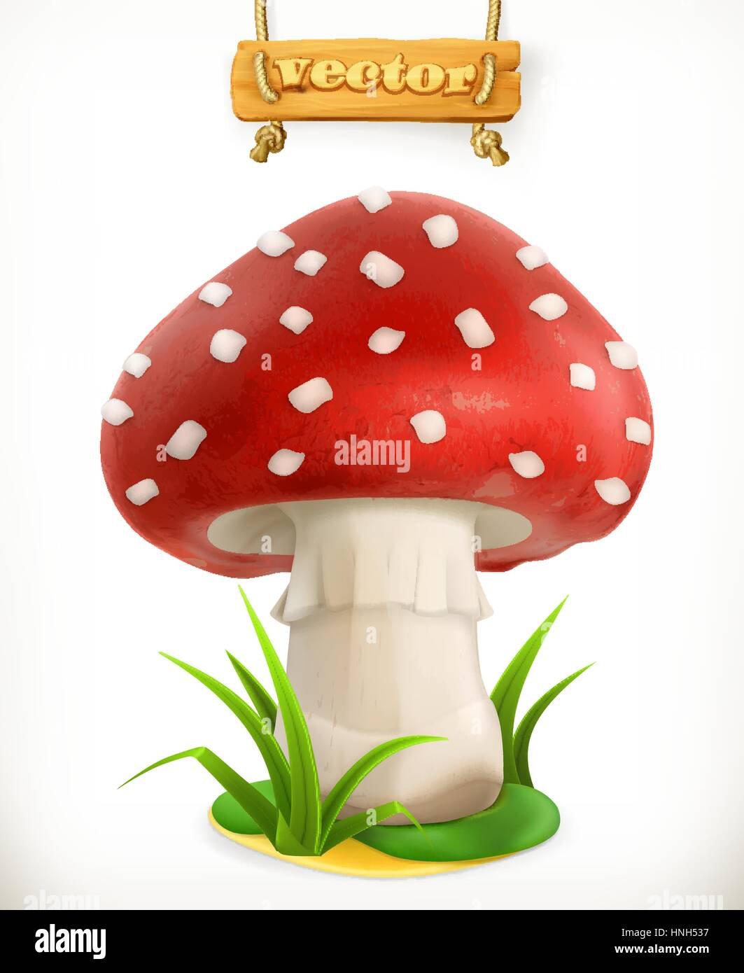 Мухомор значок 3d