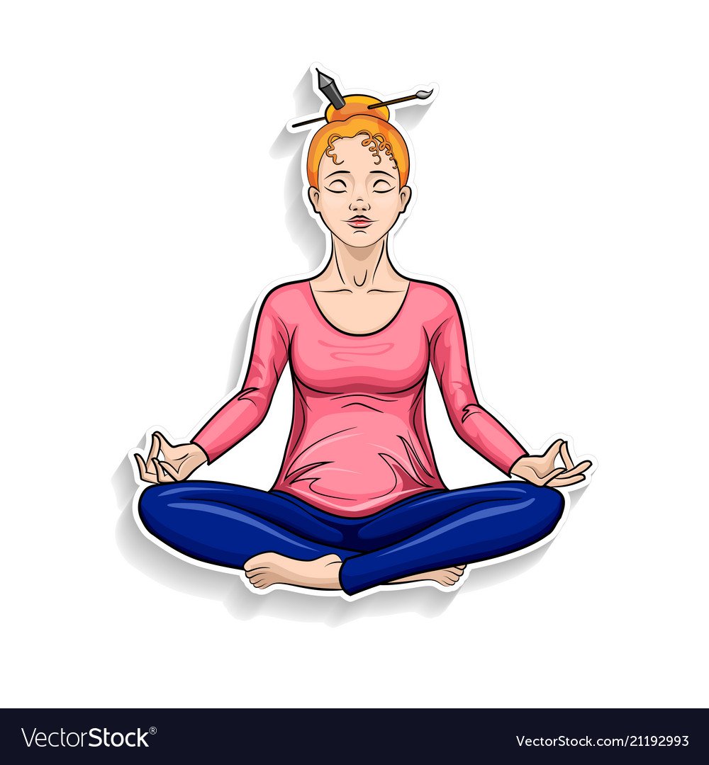 Девочка в позе лотоса