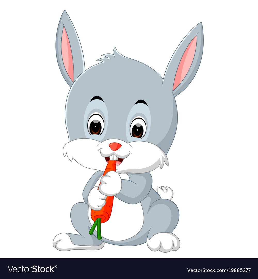 Зайчик ест морковку