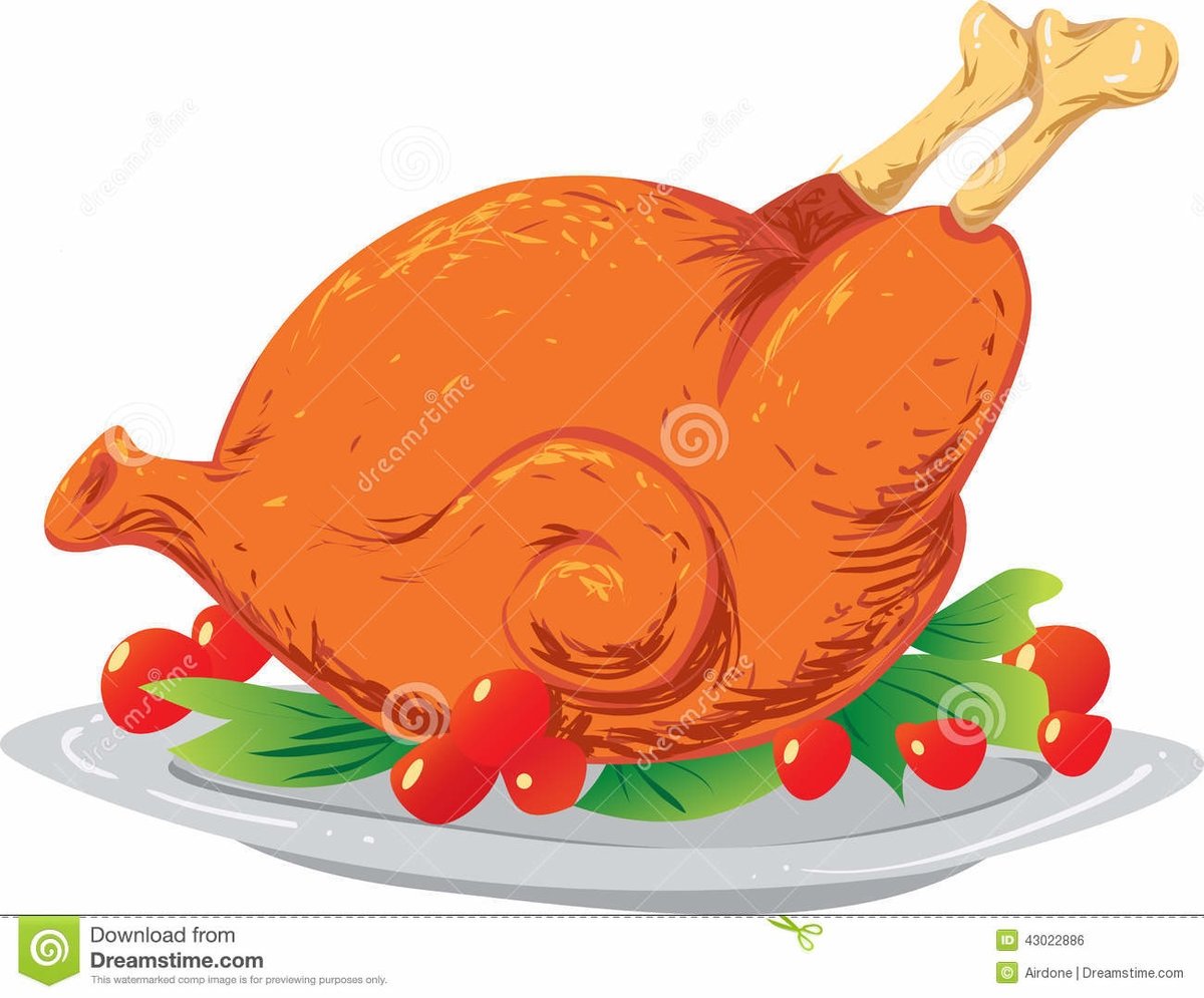 Нарисованная готовая курица