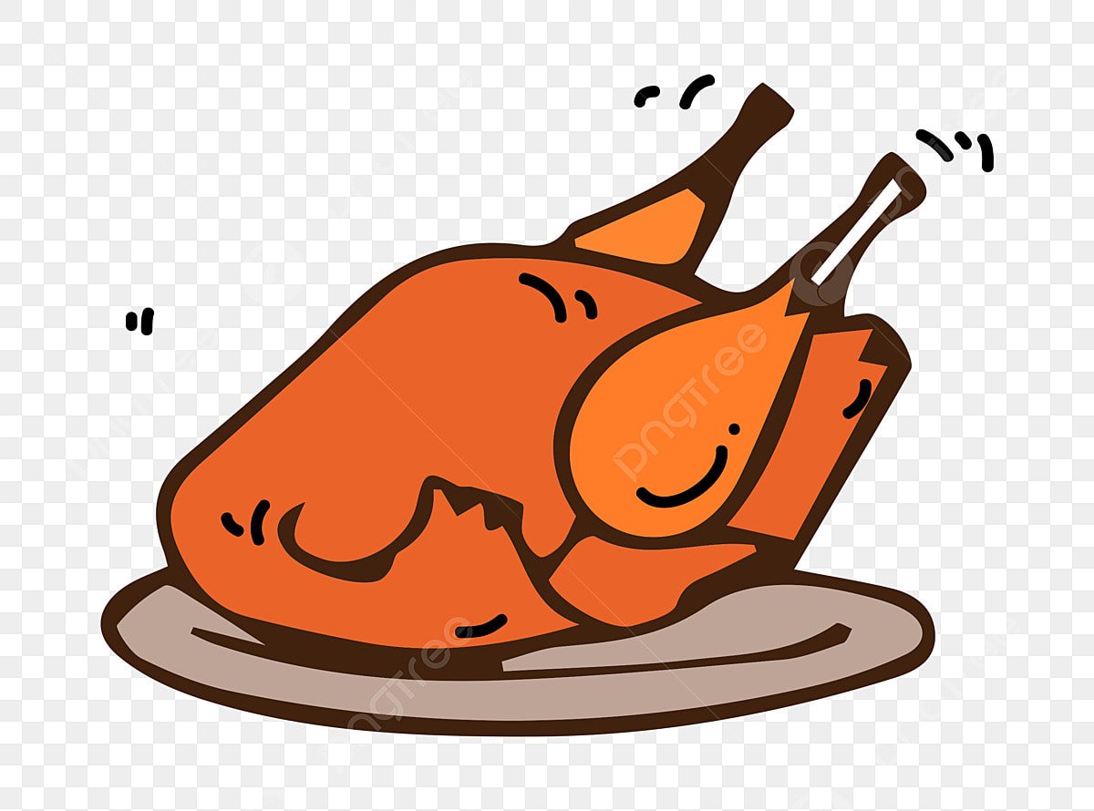 Жареная курица клипарт