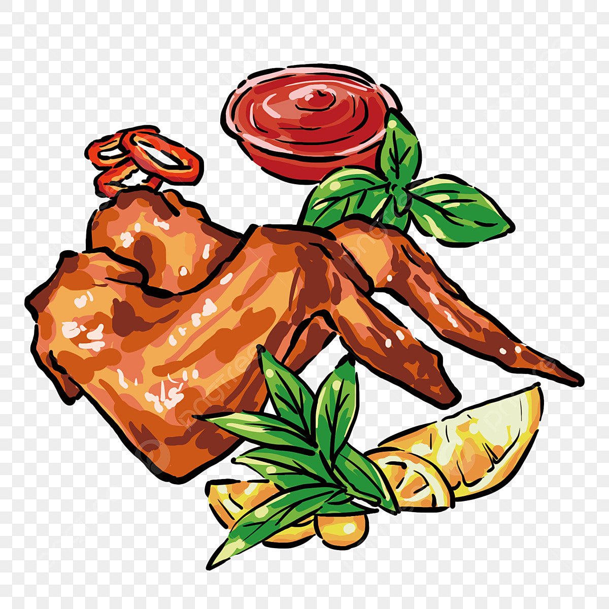 Векторные куриные крылышки