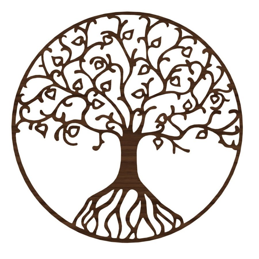 Монохромная вышивка дерево