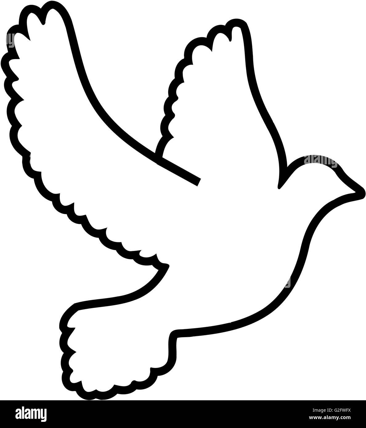 Голубь мира контур