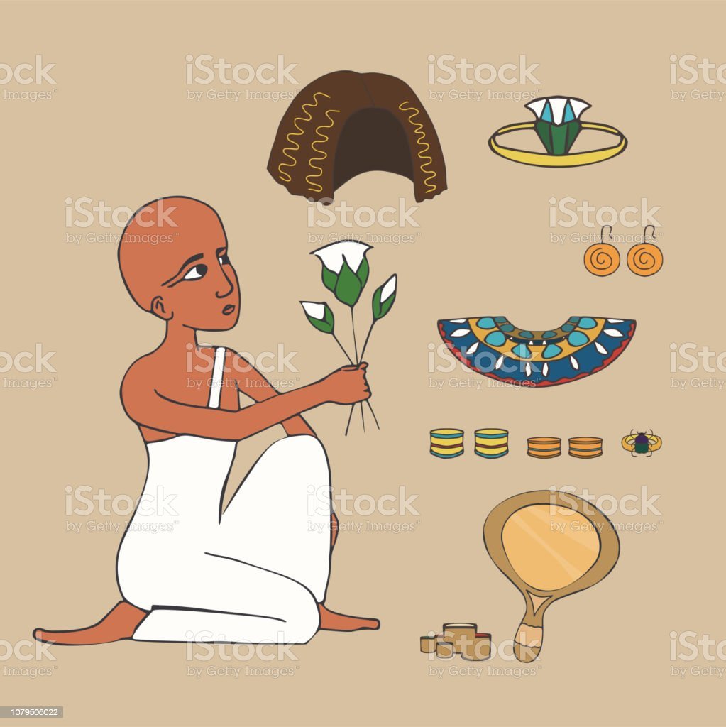 Нефертити и Тутанхамон Египет Папирус