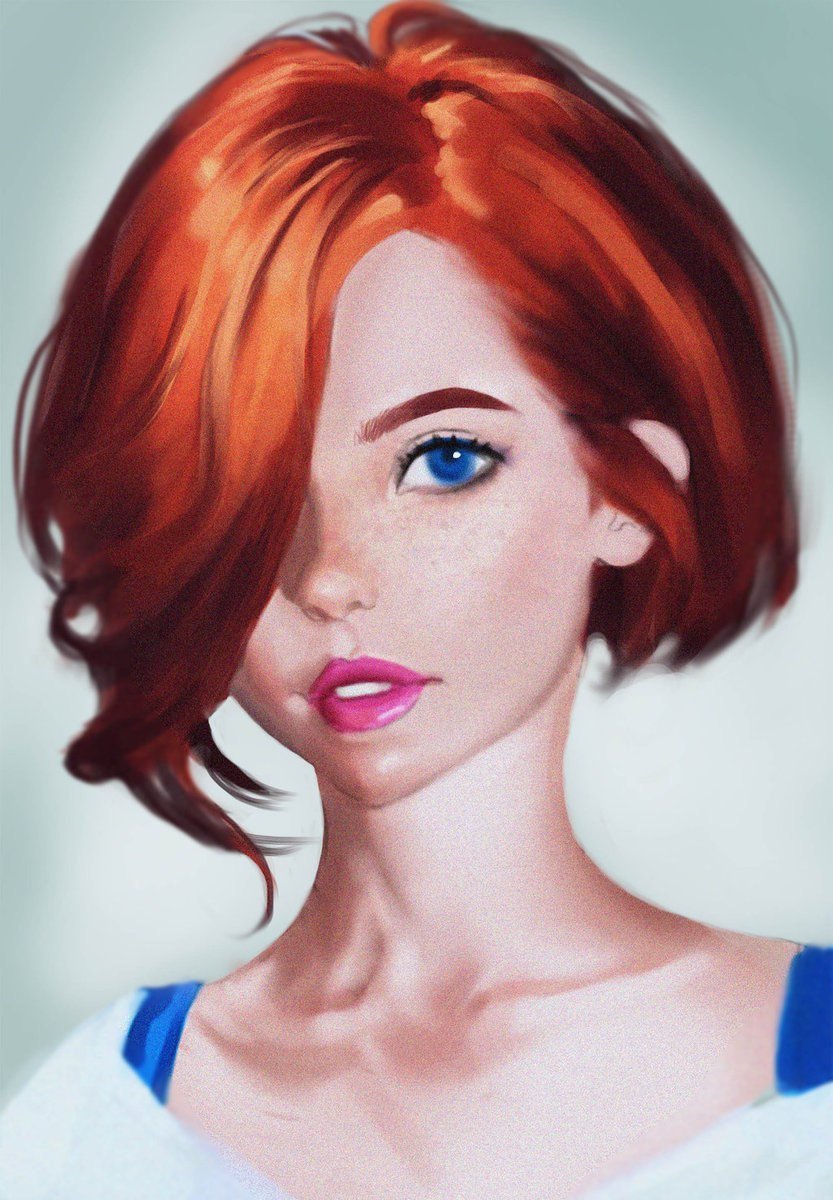 Рыжая девушка мультяшная