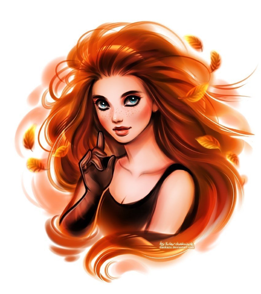Мультяшка с рыжими волосами