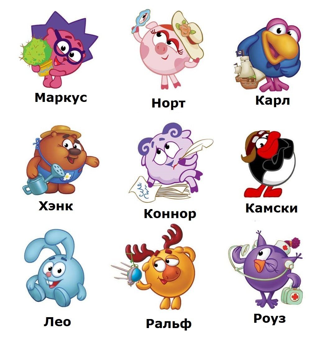 Смешарики имена персонажей