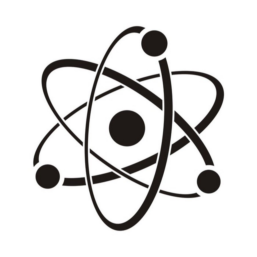 Символ атом на белом фоне