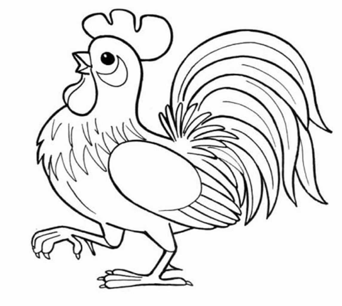 Раскраска курица с цыплятами