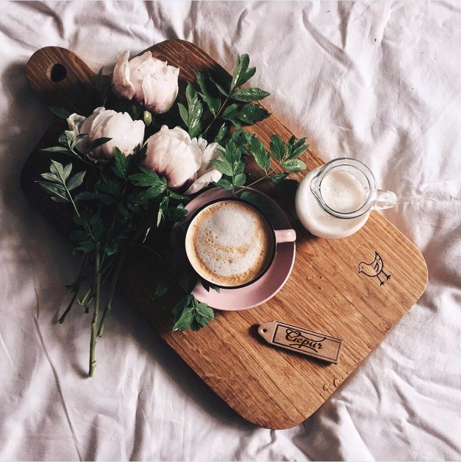 Кофе и цветы