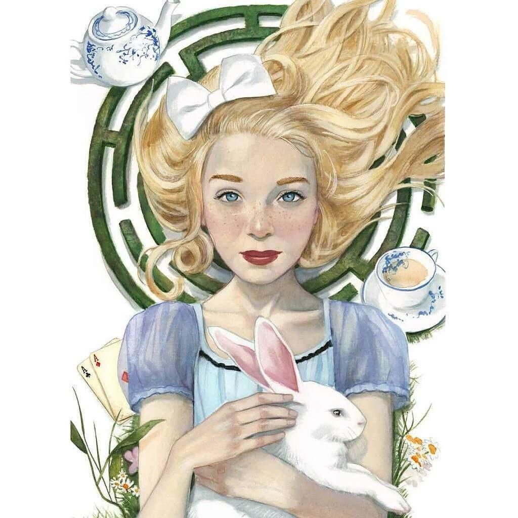 Принт Алиса в стране чудес