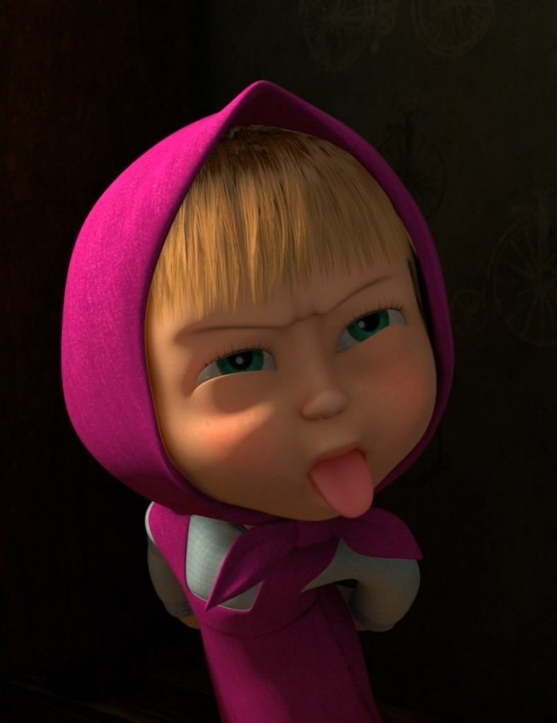 Обиженная Маша из мультика Маша и медведь