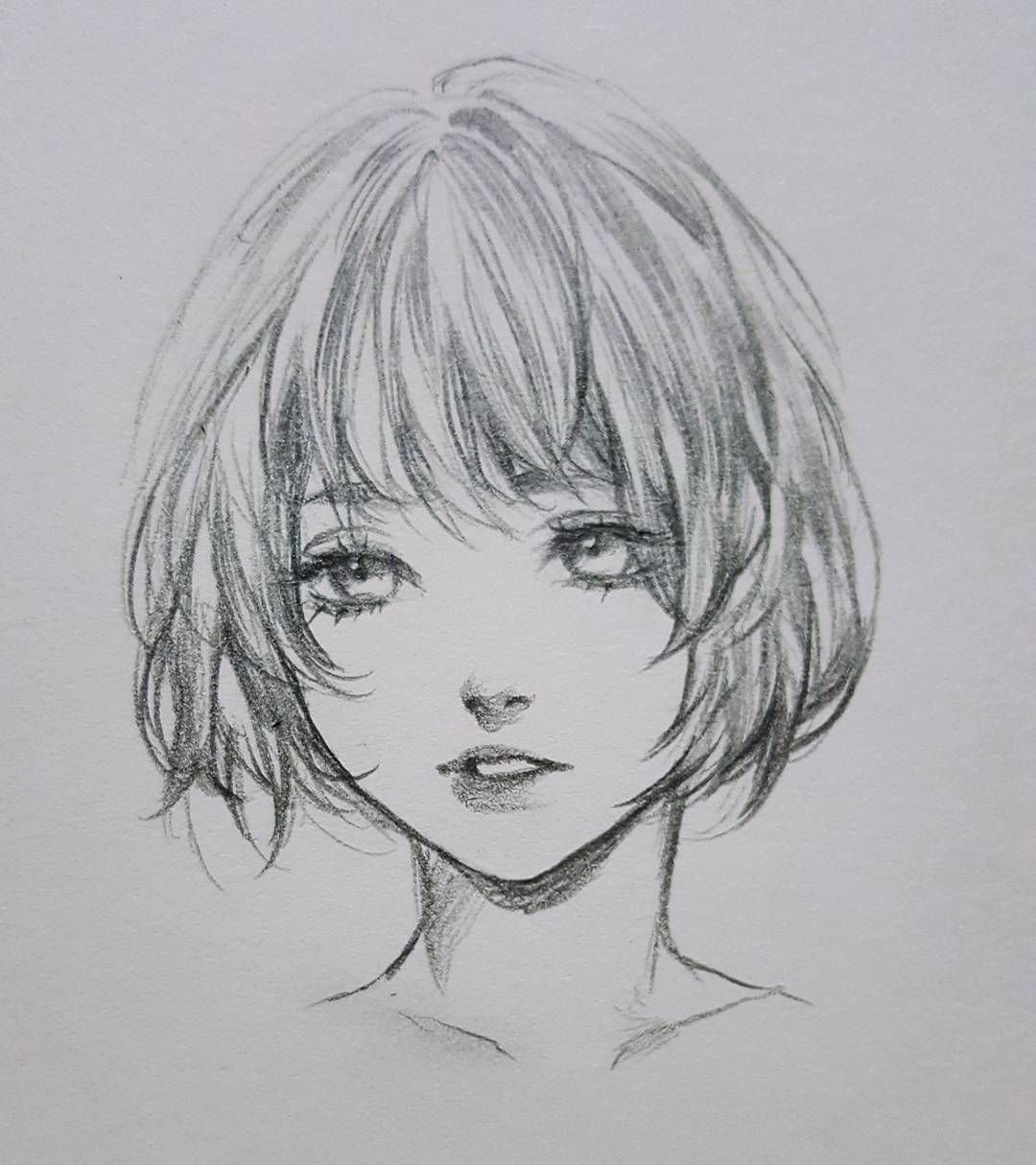 Аниме лицо карандашом