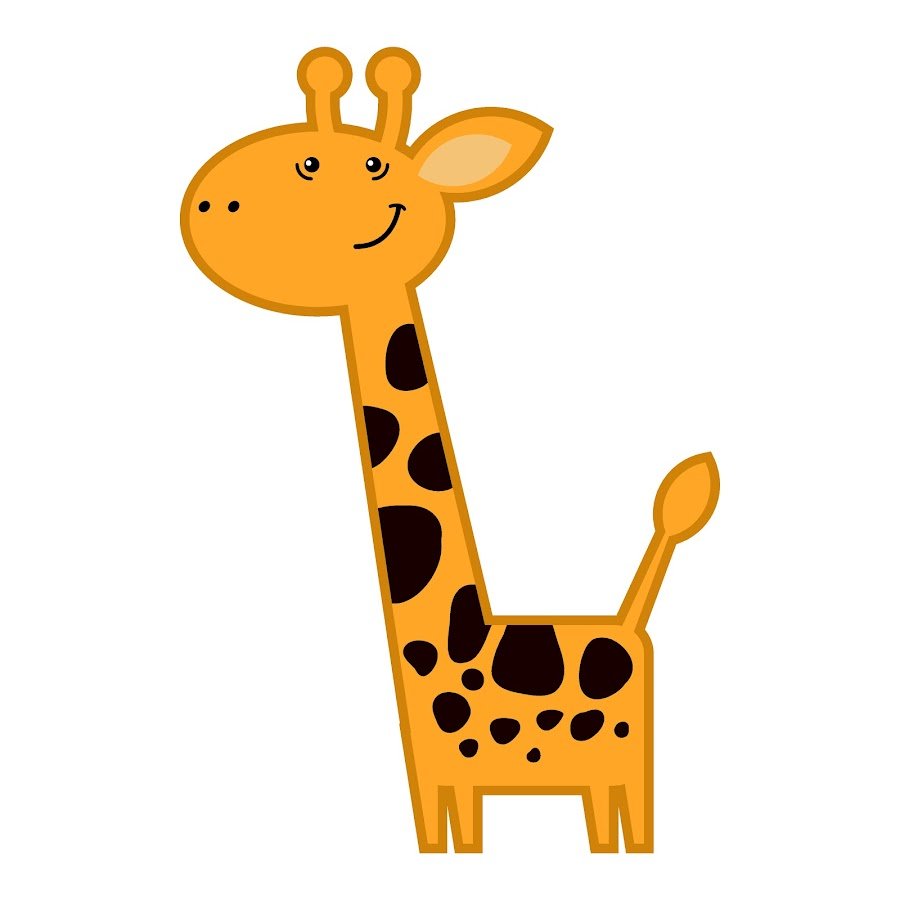 Жираф сидит рисунок