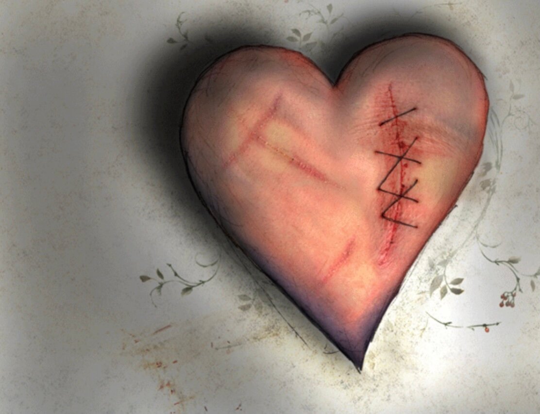 Сердце в цветах арт